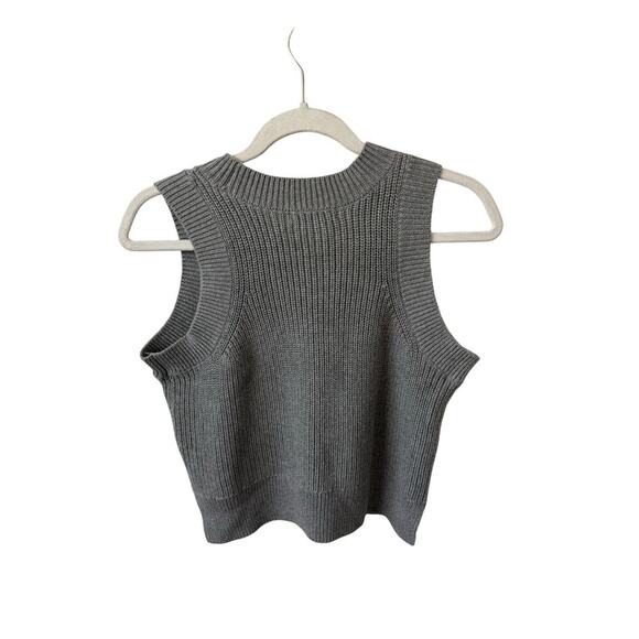 525 DEMI: HIGH CREWNECK COTTON TANK - Grey - XS - Picture 3 of 4